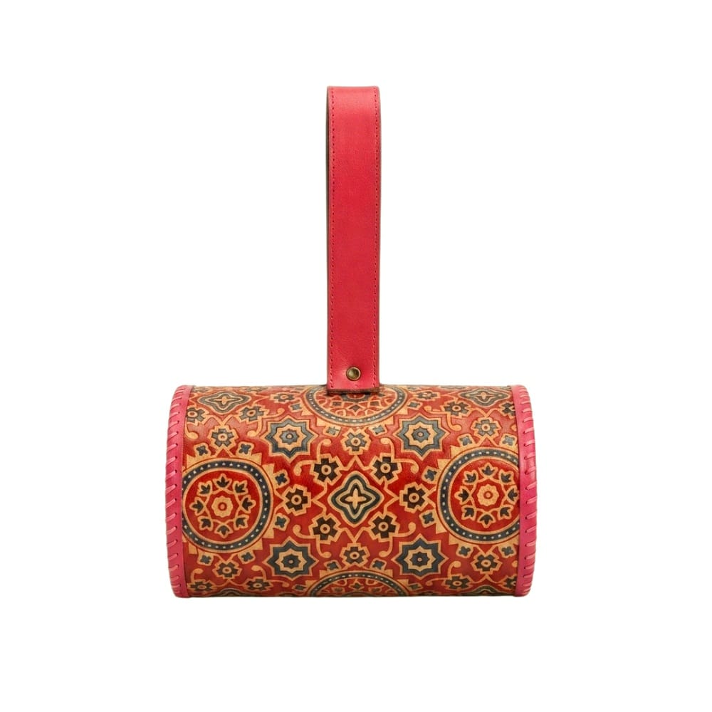 Handcrafted Leather Dholak Style Round Sling Bag