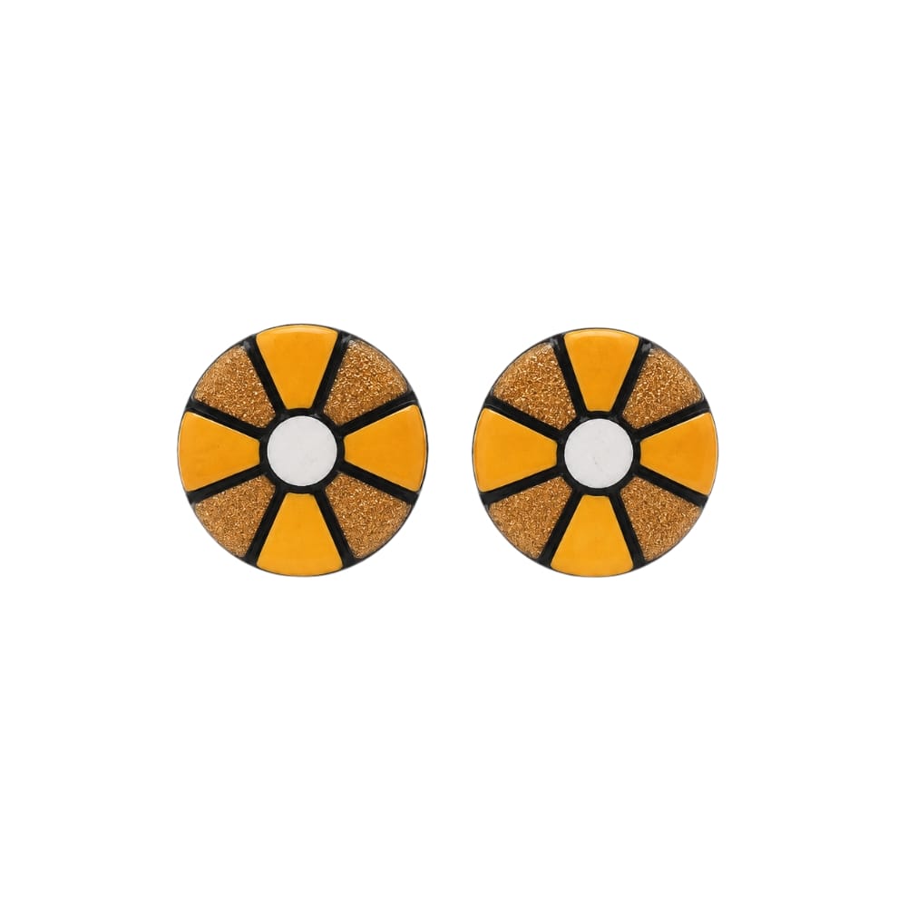 Lightweight Geometric Pinwheel Design Terracotta Stud Earrings