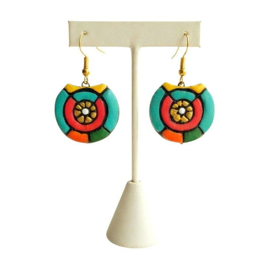 Multicolour Lightweight Terracotta Dangler ( Earrings)