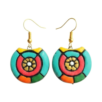 Multicolour Lightweight Terracotta Dangler ( Earrings)