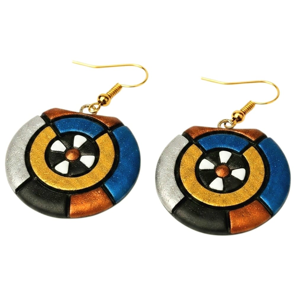 Handmade Mosaic Inspired Abstract Design Terracotta Earrings (Danglers)