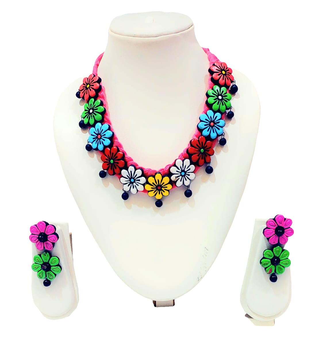 Handmade Terracotta Collar Necklace Set