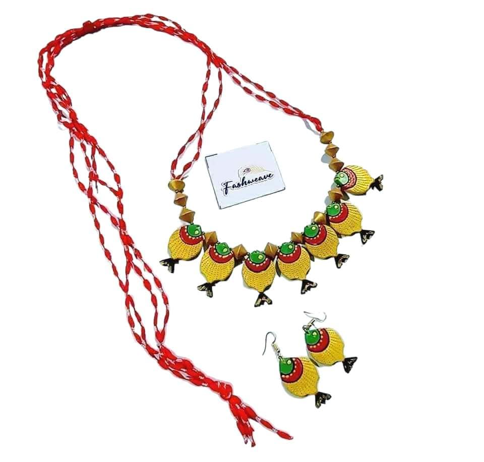 Handmade Terracotta Collar Necklace Set