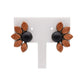 Terracotta Half - Circle Floral Stud Earrings
