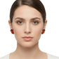 Purely Handmade Round Shaped Terracotta Stud Earrings