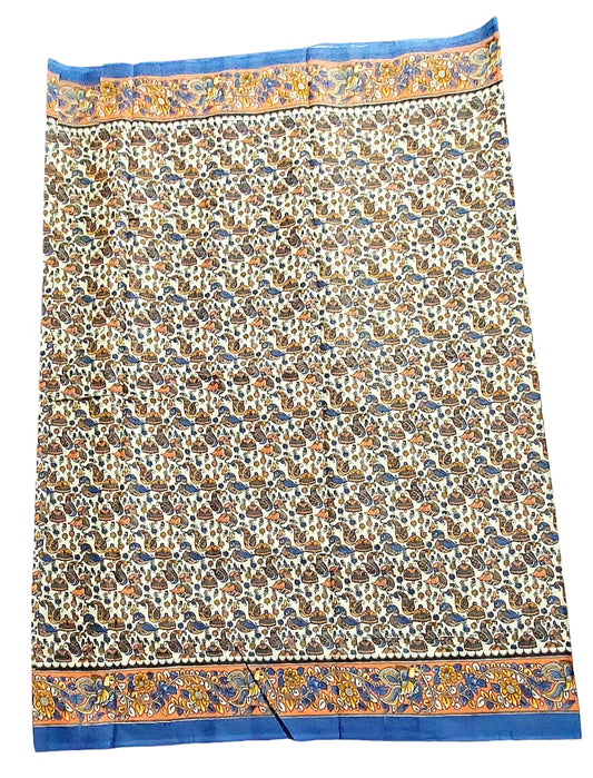 Women's Pure Cotton Hand Block Printed Kalamkari Sarees