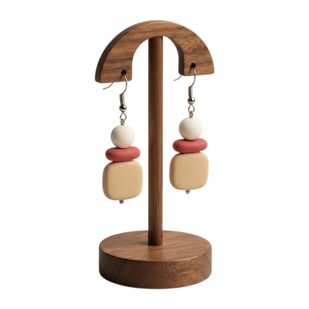 Purely Handmade Matt Finish Clay Drop Earrings