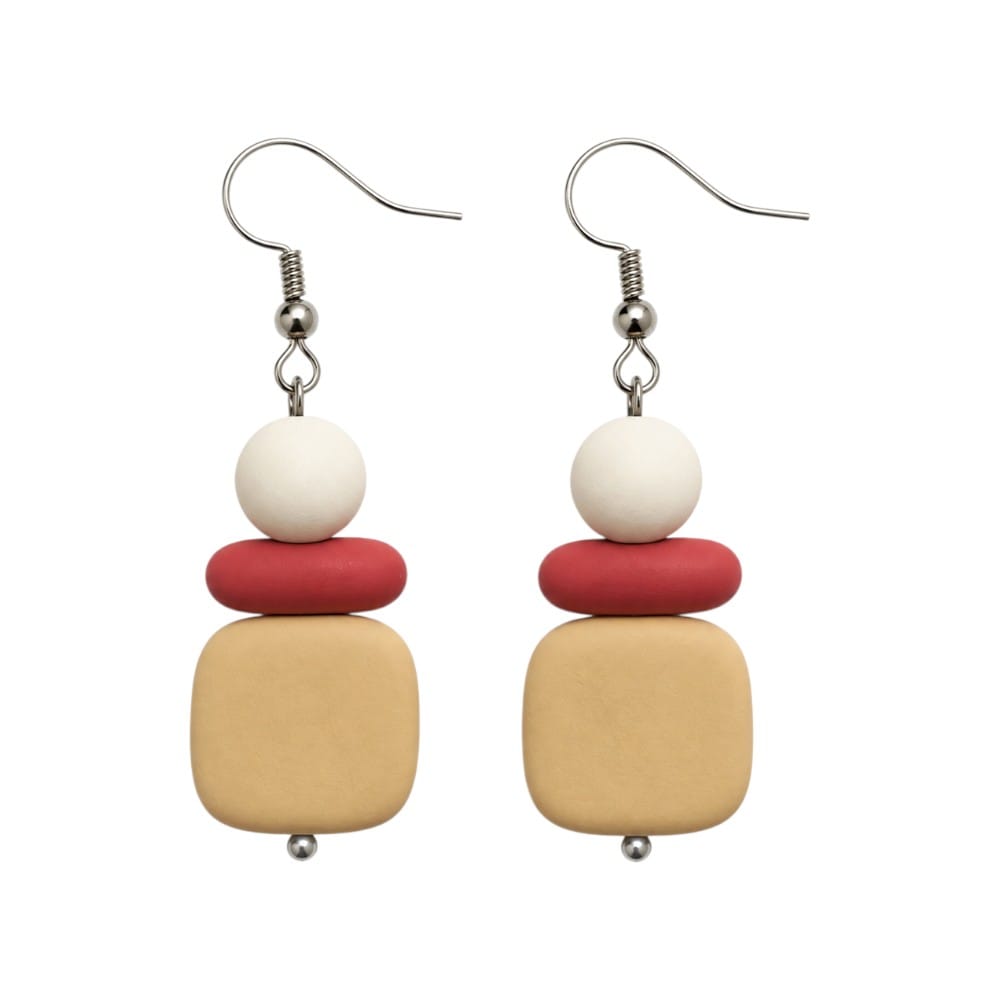 Purely Handmade Matt Finish Clay Drop Earrings