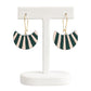 Terracotta Half Moon Striped Dangler Earrings