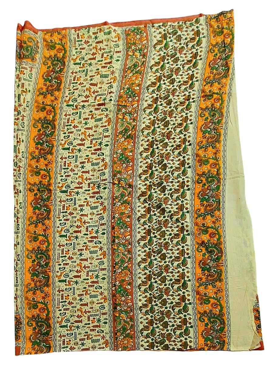 Women's Pure Cotton Hand Block Printed Kalamkari Sarees