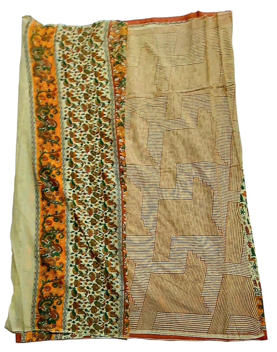 Women's Pure Cotton Hand Block Printed Kalamkari Sarees