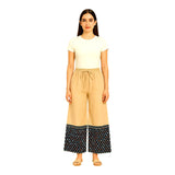 Pure Cotton Bi-Colour Kantha Embroidered Palazzo Pant | Elegant, Handcrafted Traditional Design with Comfortable | Breathable Fabric for a Stylish Look