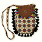 Gajji Silk Ajrakh Printed Leather Crossbody Flip Sling Bag