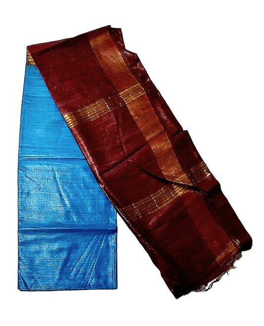 Premium Tussar Ghiccha Silk Saree  with Blouse Piece For Women & Girls