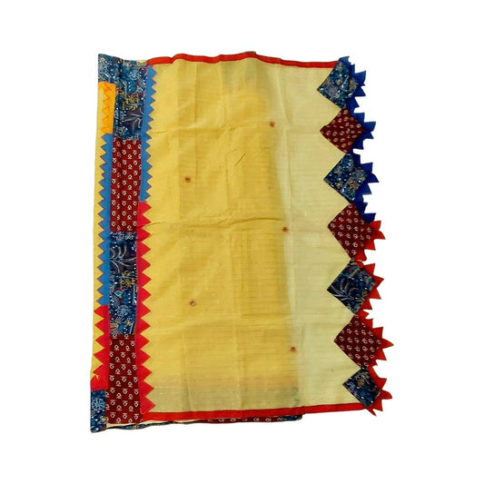 Pure Cotton Handmade Kalamkari Patchwork Saree
