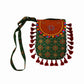 Gajji Silk Ajrakh Printed Leather Crossbody Flip Sling Bag