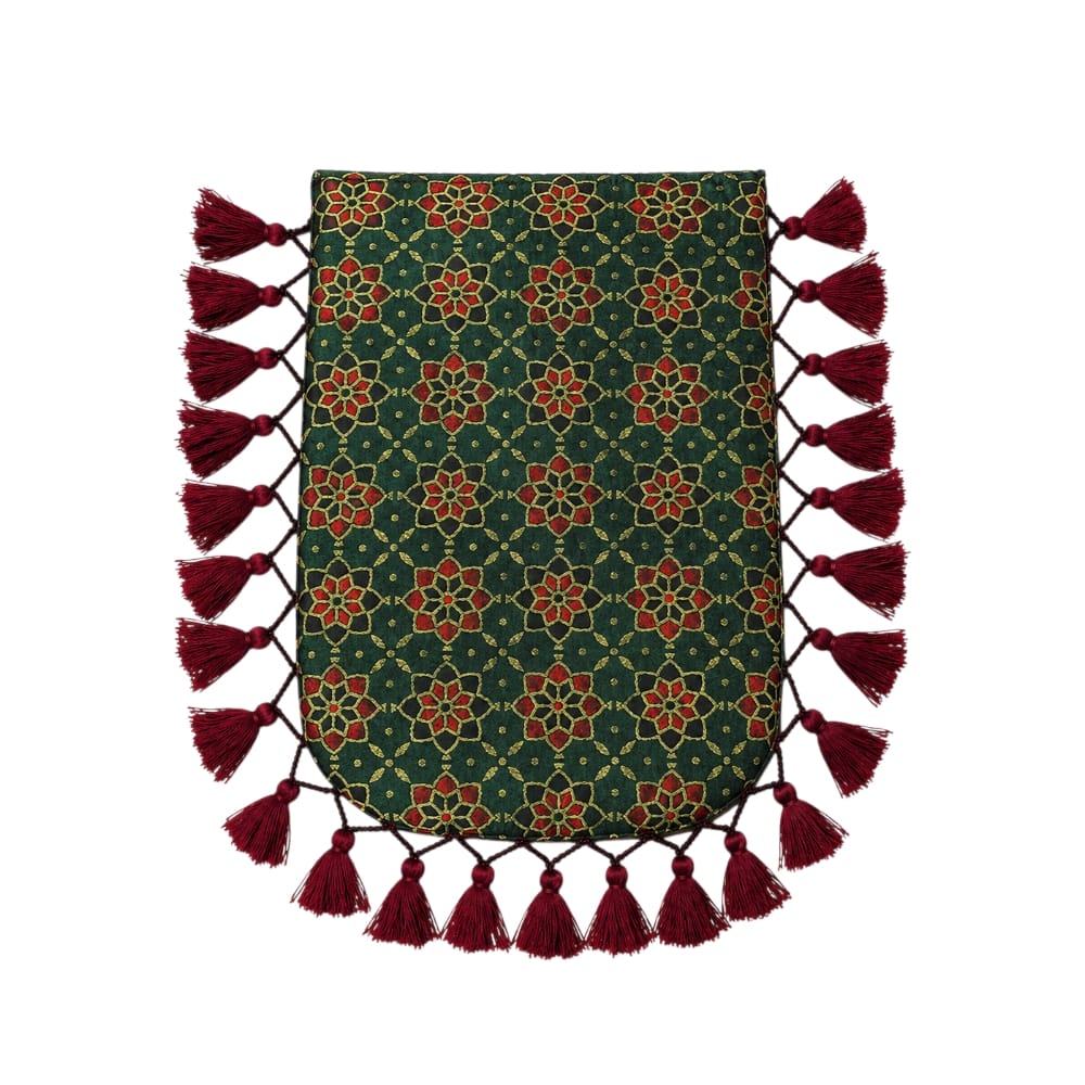 Gajji Silk Ajrakh Printed Leather Crossbody Flip Sling Bag