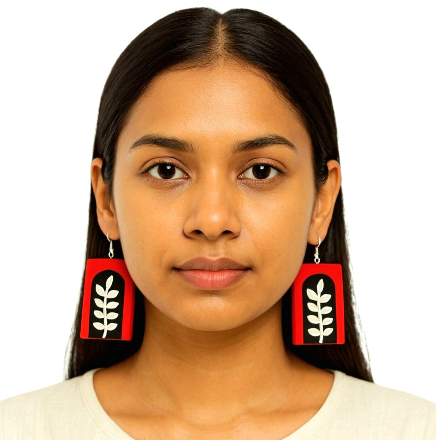 Purely Handmade & Handpainted Bamboo Earrings