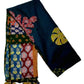 Pure Cotton Ajrakh Hand Block Printed Floral Design Patchwork Dupatta (With Tassels)