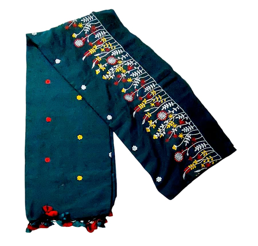 Fash Weave Khadi Embroidered Saree for Women and Girls | A Timeless Fusion of Traditional Craftsmanship and Contemporary Elegance, Perfect for Every Special Occasion