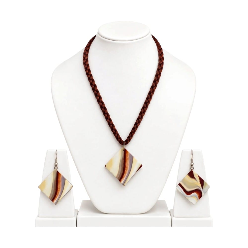 Purely Handmade Clay Jewellery Sets (Marble Design) for Women & Girls