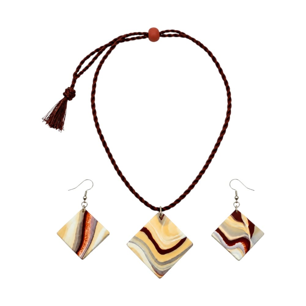 Purely Handmade Clay Jewellery Sets (Marble Design) for Women & Girls