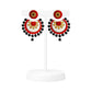 Fashweave Purely Handmade Terracotta Stud Earrings (Half Circle Floral Design)