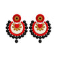 Fashweave Purely Handmade Terracotta Stud Earrings (Half Circle Floral Design)