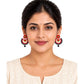 Fashweave Purely Handmade Terracotta Stud Earrings (Half Circle Floral Design)