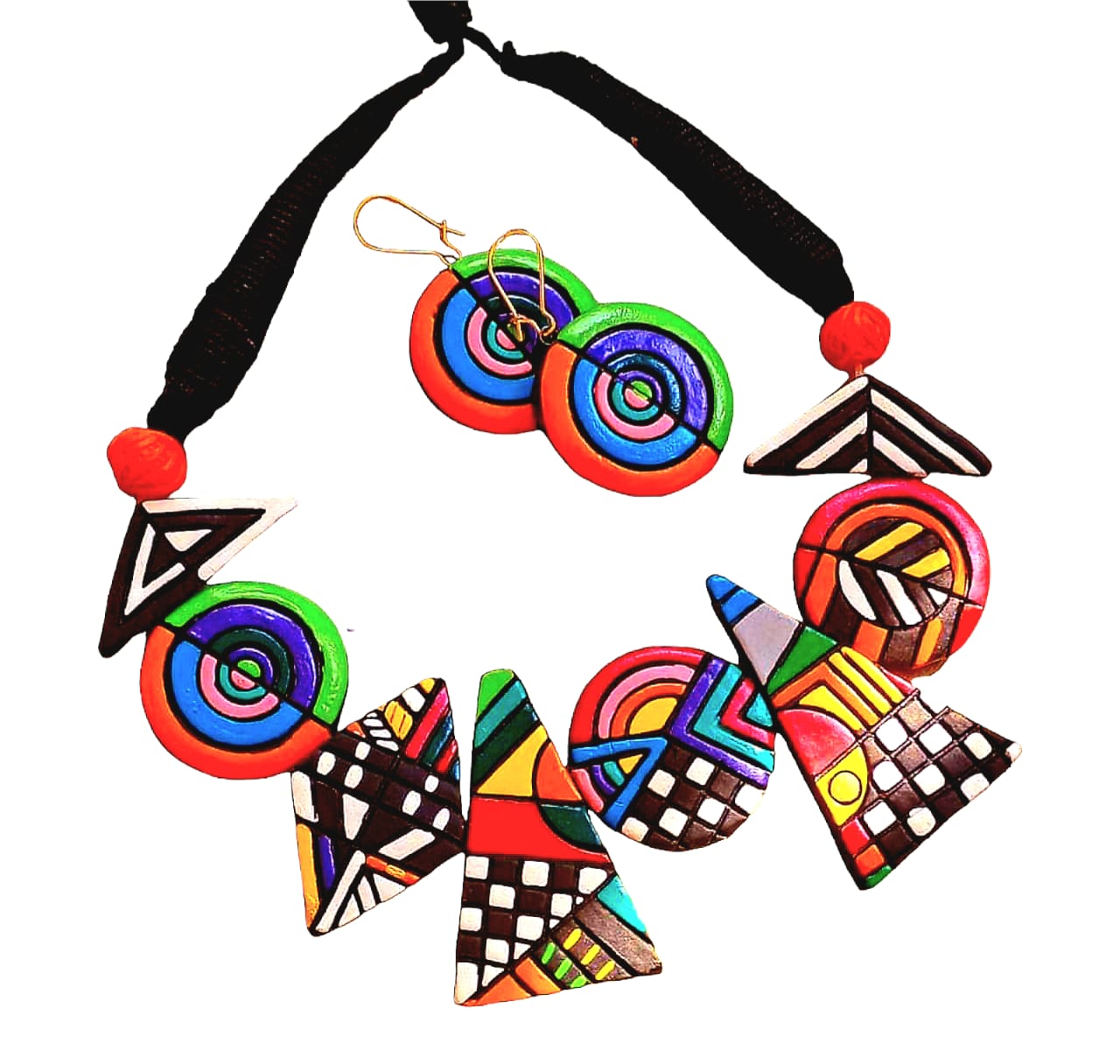 Handmade Terracotta Collar Necklace Set