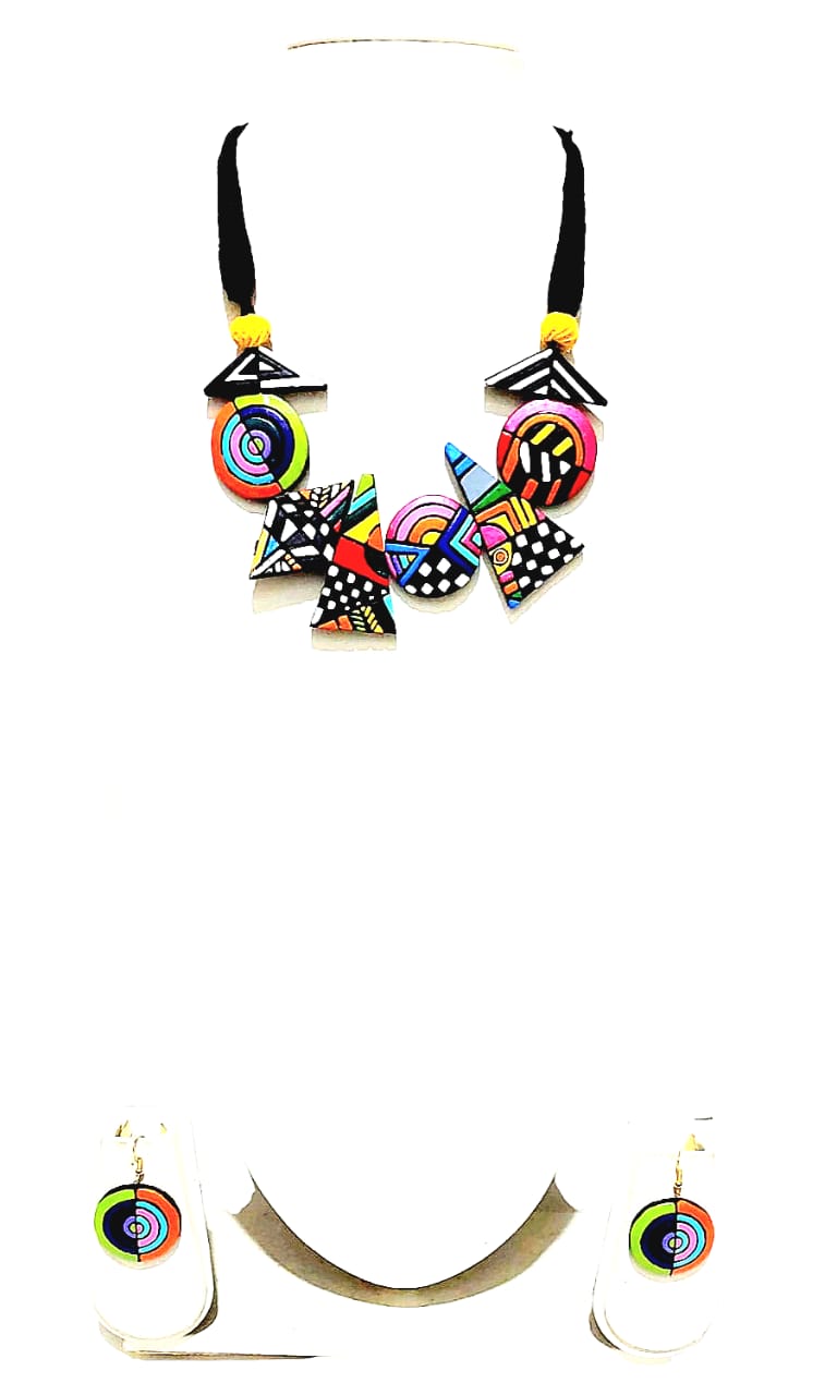 Handmade Terracotta Collar Necklace Set