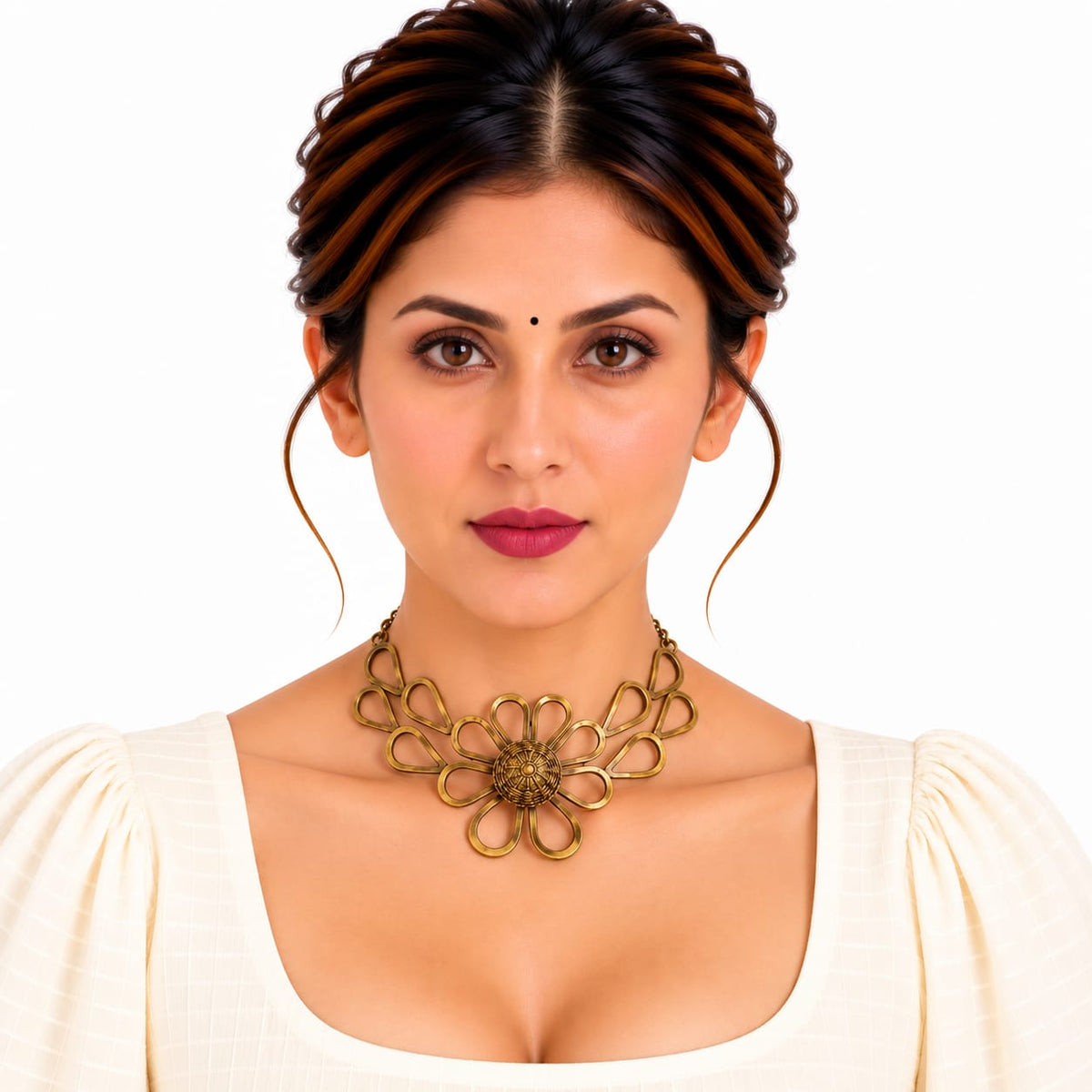 Purely Handmade Lightweight Brass Neckpiece