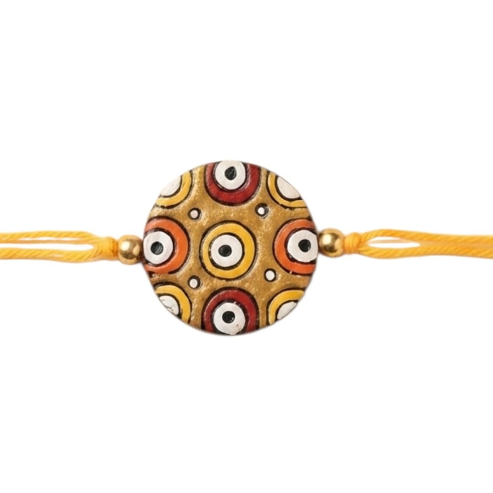 Purely Handmade & Handpainted Terracotta Rakhis for Brother