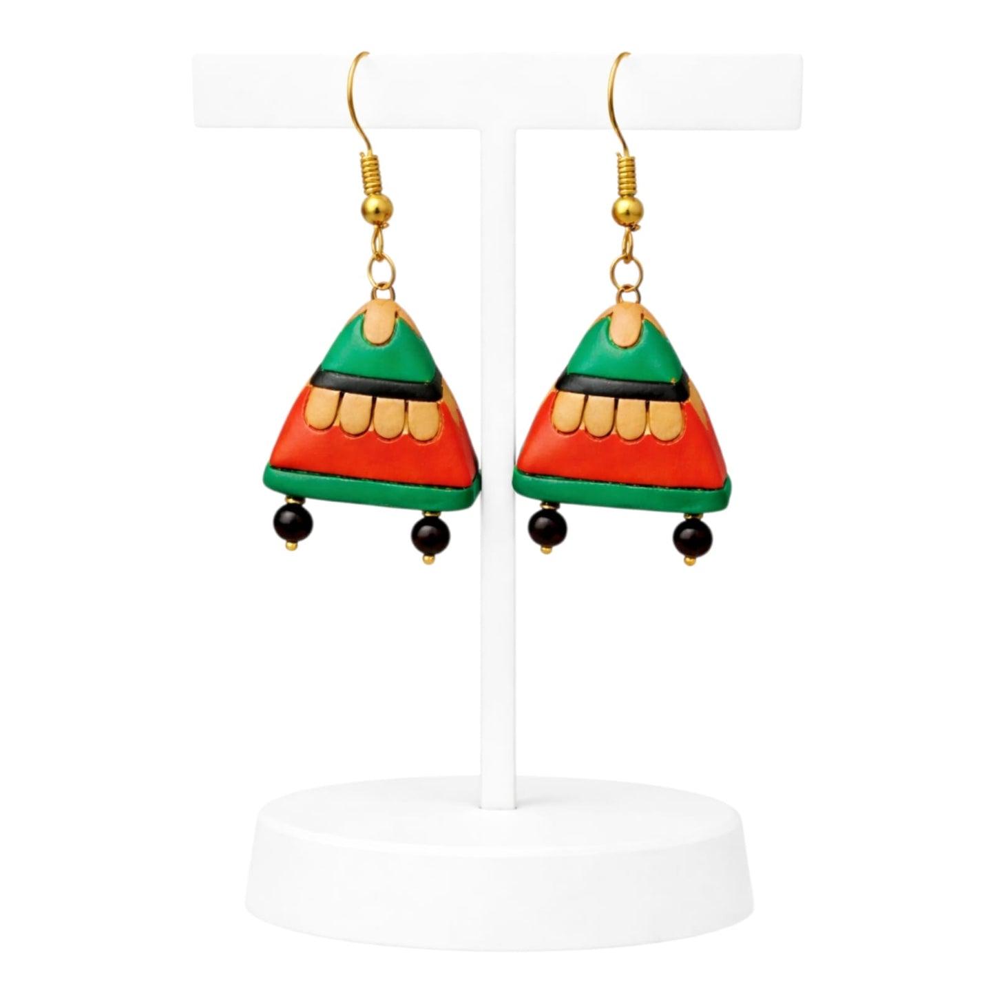 Purely Handmade Terracotta Metallic Conical Jhumka Designer Earrings