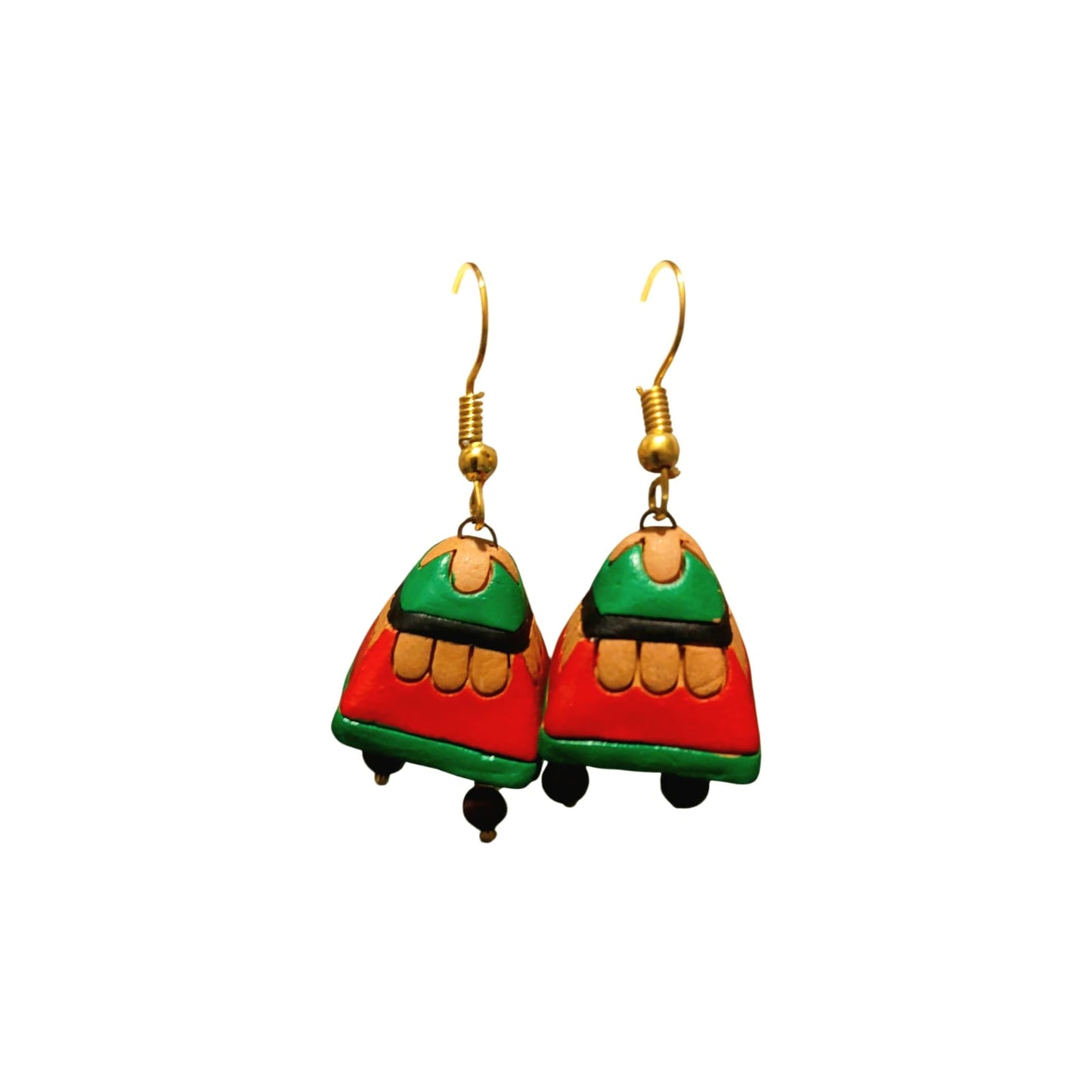 Purely Handmade Terracotta Metallic Conical Jhumka Designer Earrings