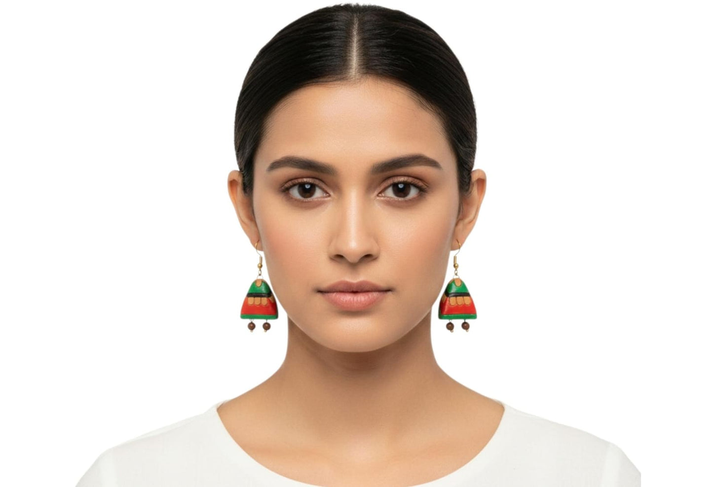 Purely Handmade Terracotta Metallic Conical Jhumka Designer Earrings