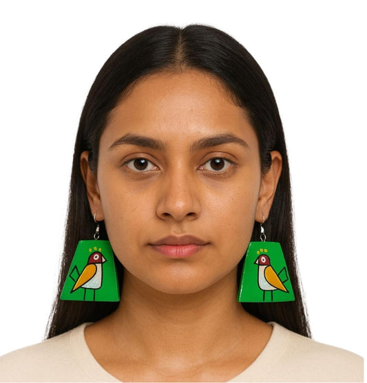Purely Handmade & Handpainted Neem Wood Earrings