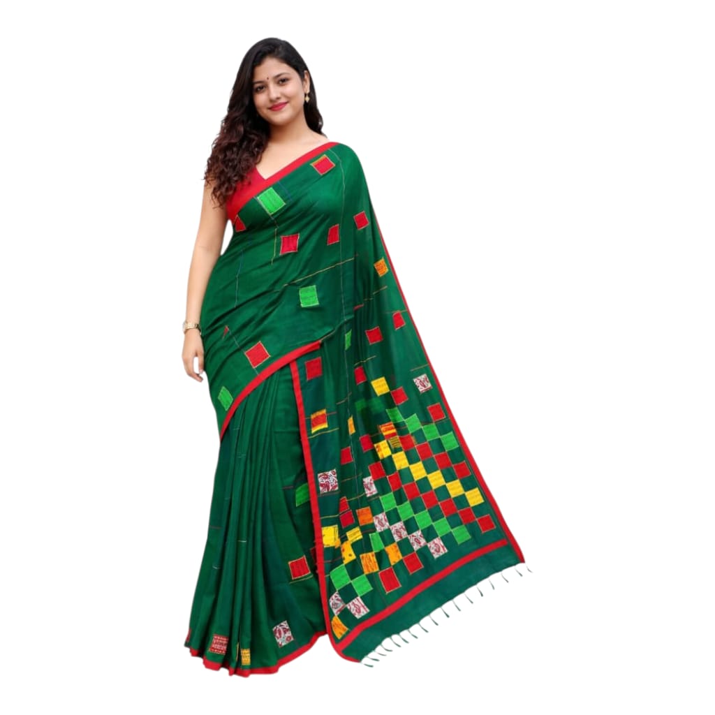 Pure Cotton  Patch Work Saree