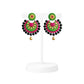 Fashweave Purely Handmade Terracotta Stud Earrings (Half Circle Floral Design)
