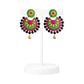 Fashweave Purely Handmade Terracotta Stud Earrings (Half Circle Floral Design)