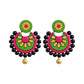 Fashweave Purely Handmade Terracotta Stud Earrings (Half Circle Floral Design)