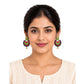 Fashweave Purely Handmade Terracotta Stud Earrings (Half Circle Floral Design)