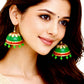 Terracotta Multicolour Designer Jhumka Earrings