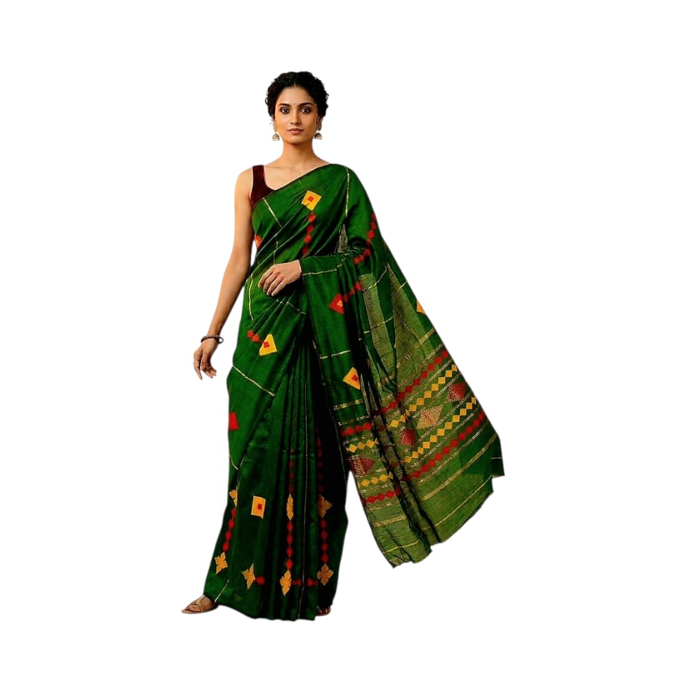 Premium Pure Cotton Applique Saree For Women