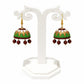Purely Handmade Terracotta Multi-Coloured Dome Shaped Jhumka Earrings(With Beads)