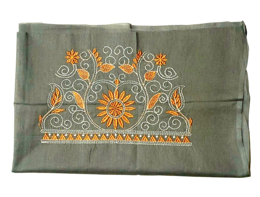 Premium Chain Stitch Embroidered Cotton Blouse Piece