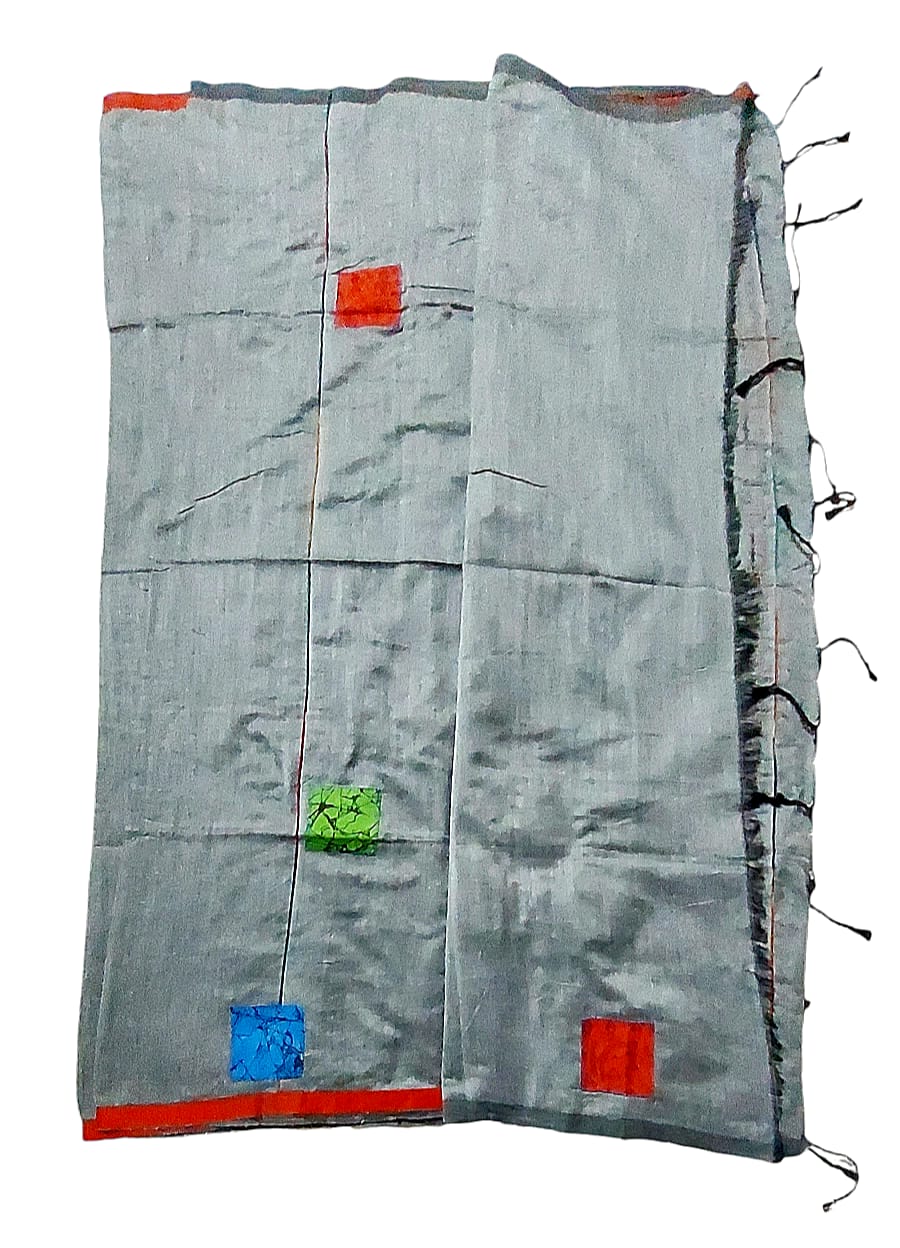 Pure Khadi Patch Work Saree