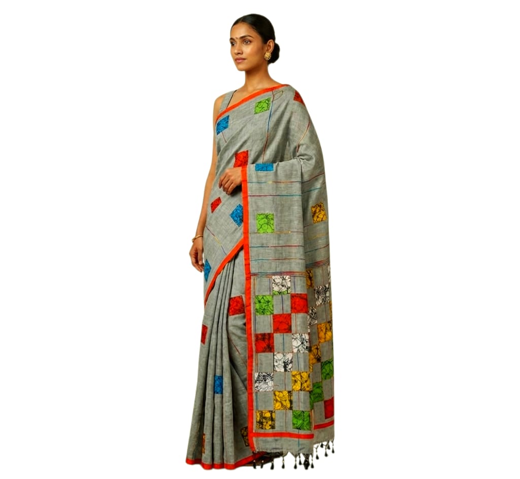 Pure Cotton  Patch Work Saree