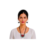 Purely Handmade Terracotta Rope Necklace With Earrings