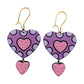 Lightweight Handcrafted Heart Shaped Terracotta Dangle Earrings (Geometric Pattern)